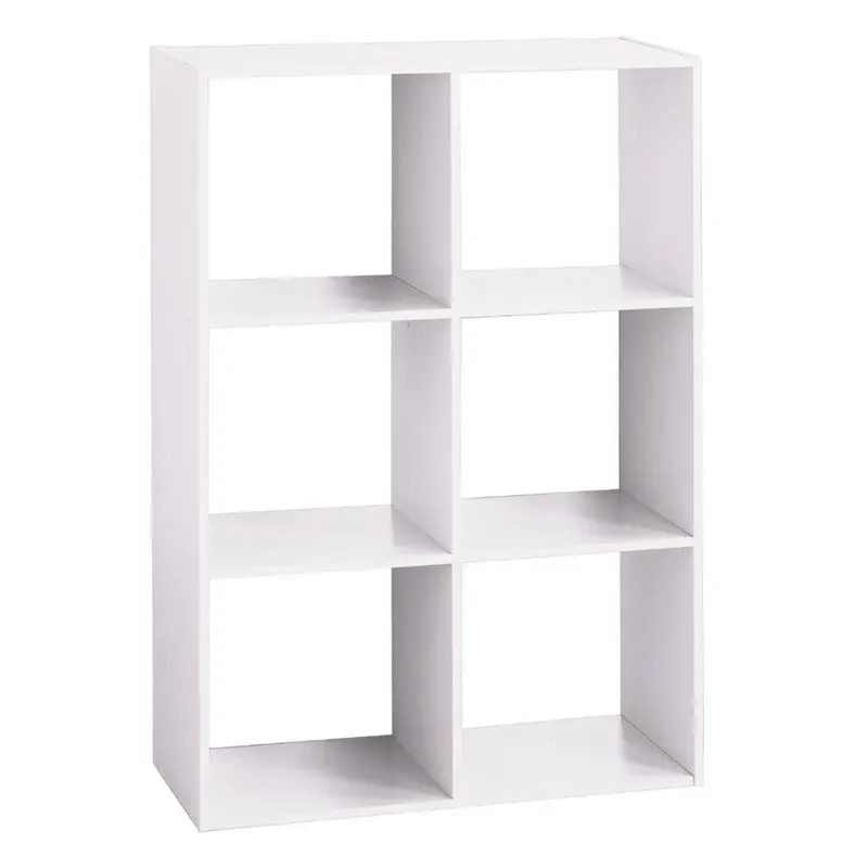 Estante madera 6 compartimentos color blanco H.100,5cm