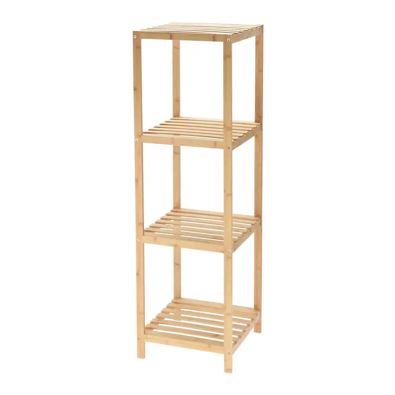 Estantería de almacenamiento en bambú 4 estantes H.110cm