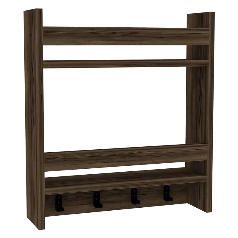 Estantería de pared nogal claro 60x53x14 cm