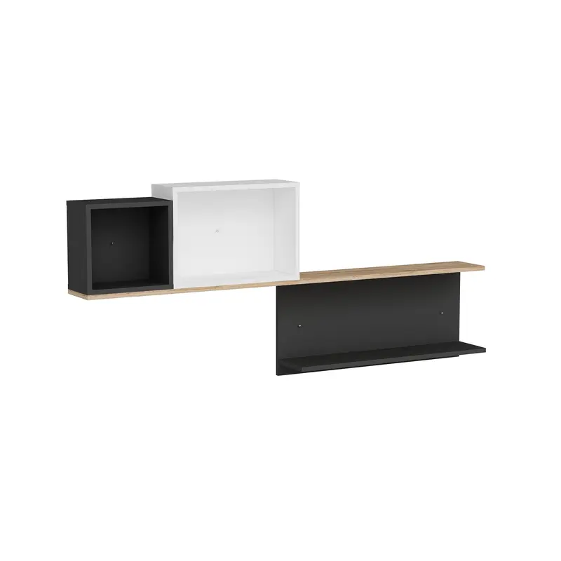 Estantería de pared pino atlántico antracita blanco 80x180x19 cm