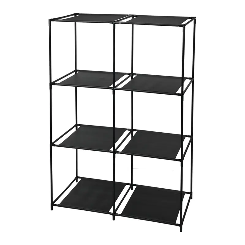 Estantería modular 6 compartimentos tela y hierro 59,5x30x88cm