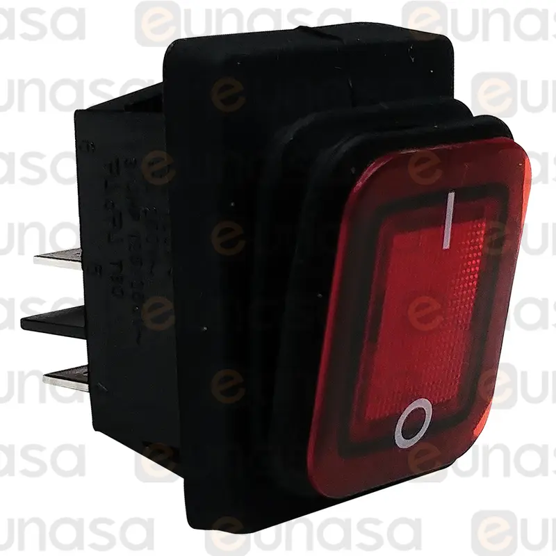 EUNASA -  INTERRUPTOR ROJO 230V 16A 30X22MM