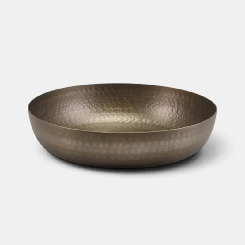 Fuente martillada acabado acero vintage para buffet. Ø31 x 7 cm - 1 ud.