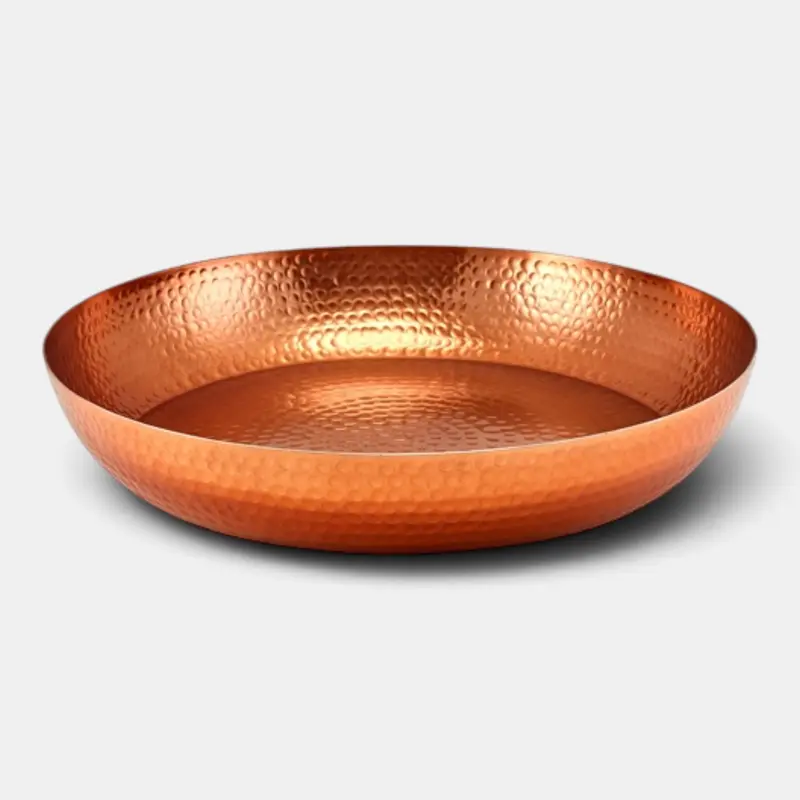 Fuente martillada acabado cobre para buffet. Ø31 x 7 cm - 1 ud.