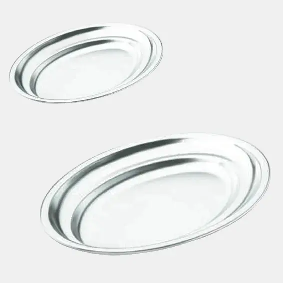 Fuente oval de acero inox para cocina. Varias medidas - 1 Ud.