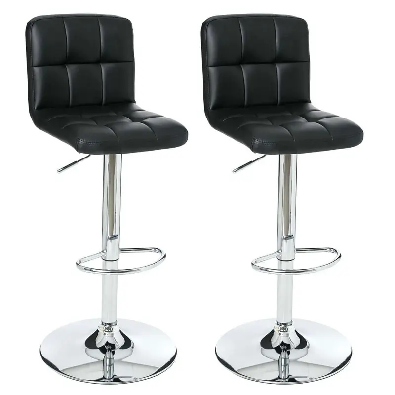 Juego 2 taburetes de bar Delek negro 44,5x54x90 cm