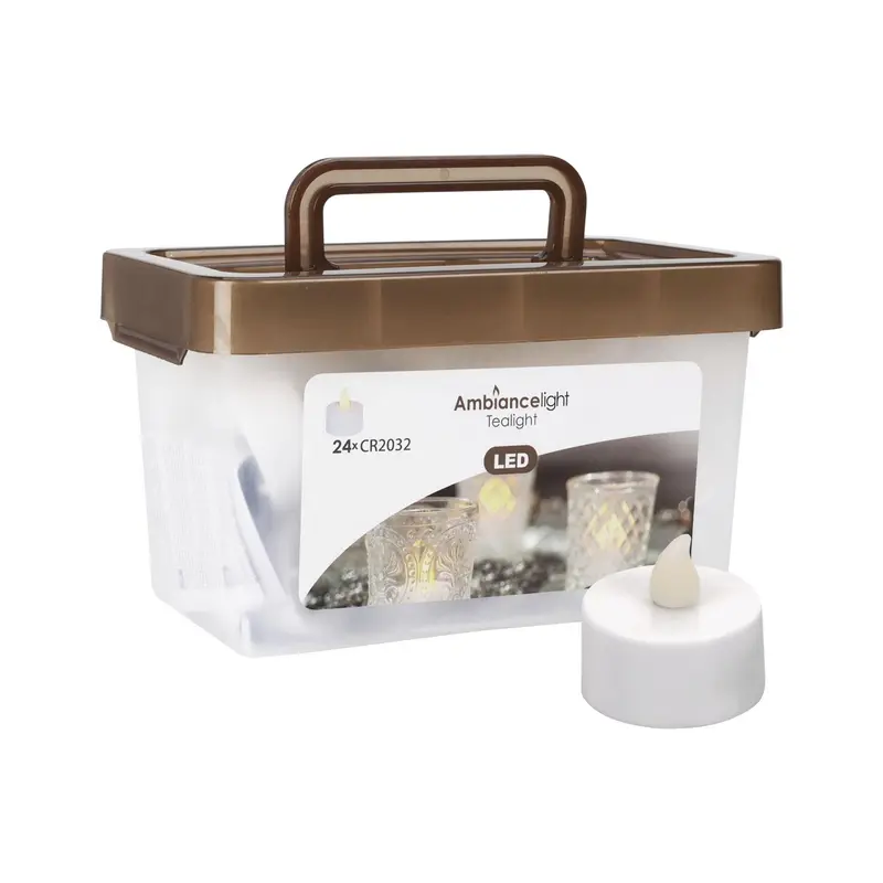 Juego 24 velas LED blanco cálido parpadeante Ø3,8cm