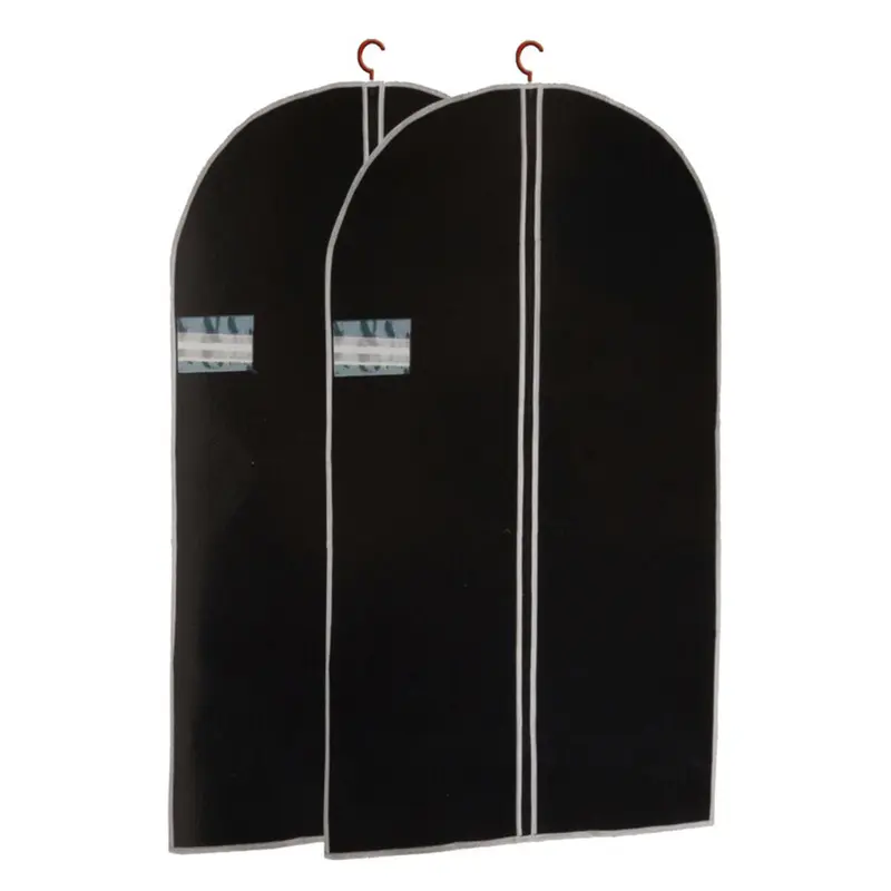 Juego de 2 cubrevestidos TNT 45g 60x150cm negro con cremallera