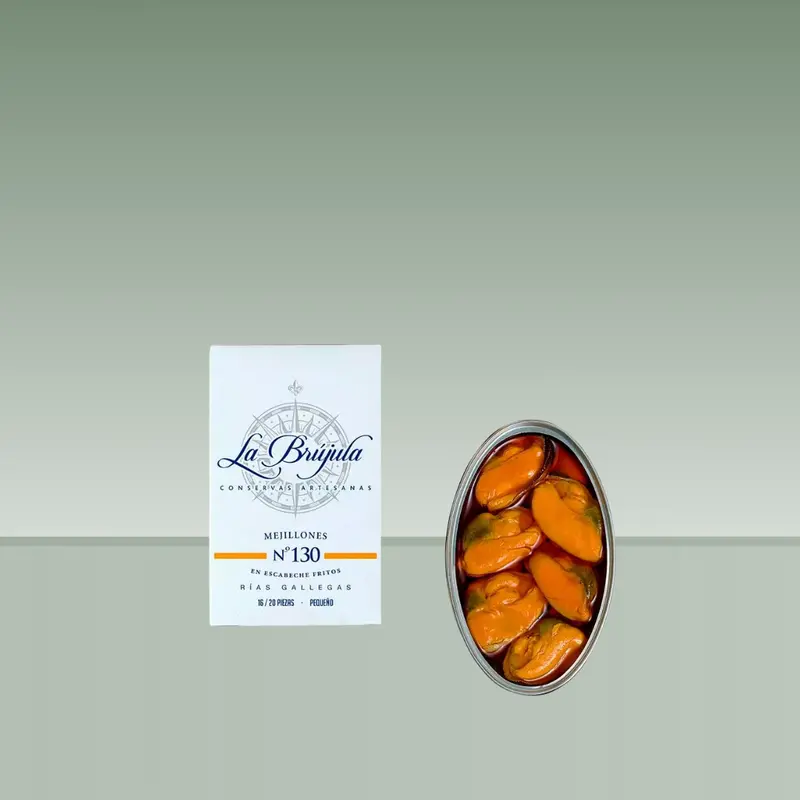 LA BRÚJULA | MEJILLONES EN ESCABECHE FRITOS 16/20 PIEZAS  Nº 130 110gr