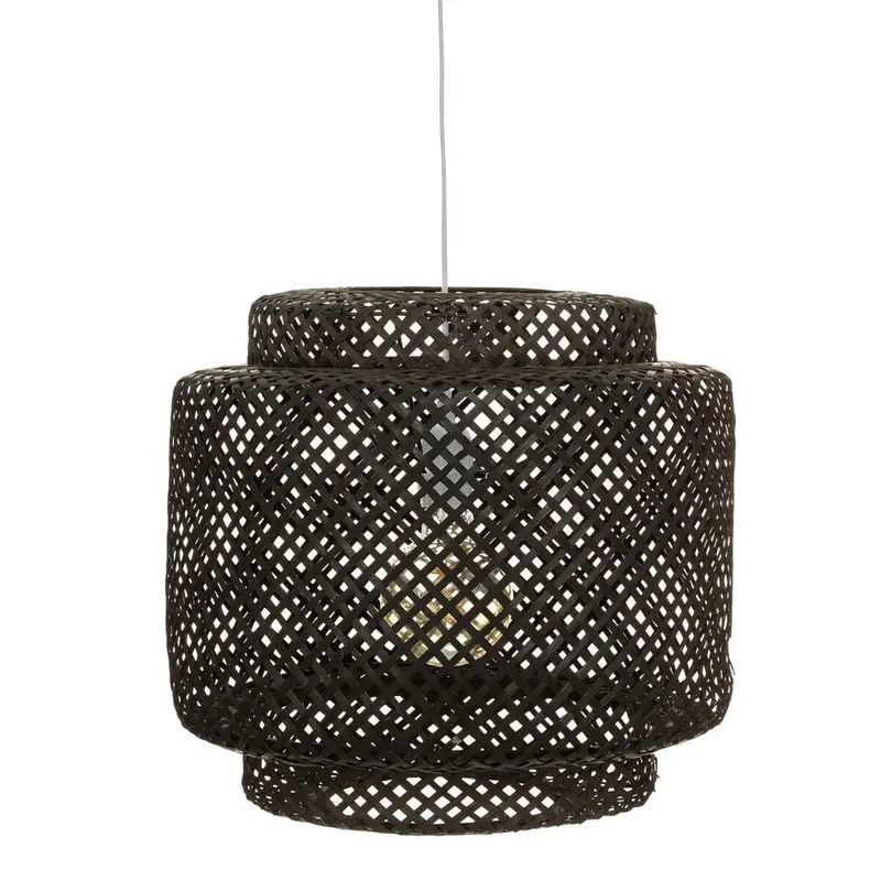 Lámpara colgante Liby bambú negro Ø40cm