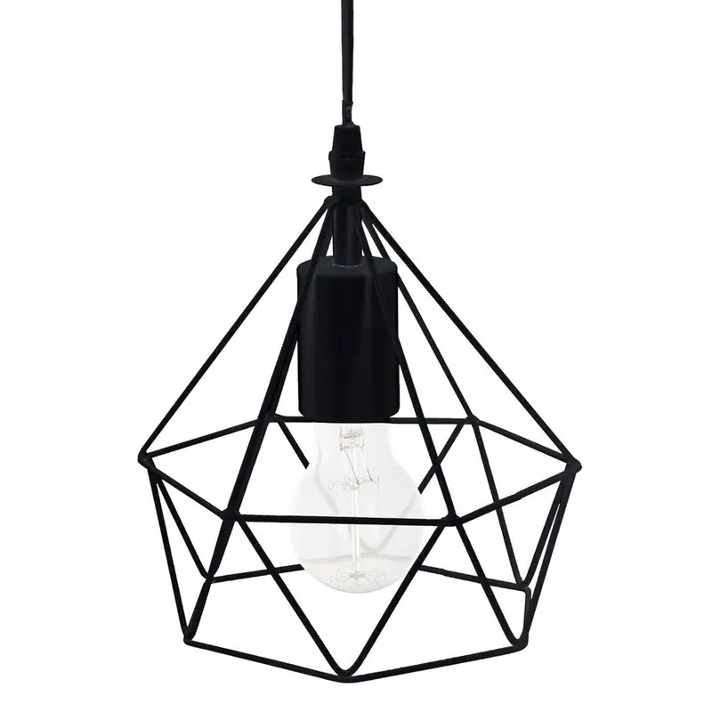 Lámpara colgante metal negro Ø19x22cm