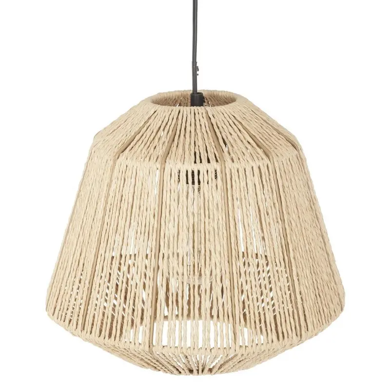 Lámpara colgante techo rústica pantalla cuerda Ø29cm
