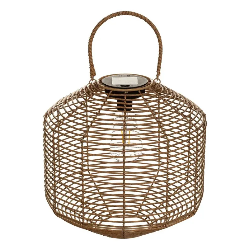 Lámpara solar de ratán color beige Ø30cm