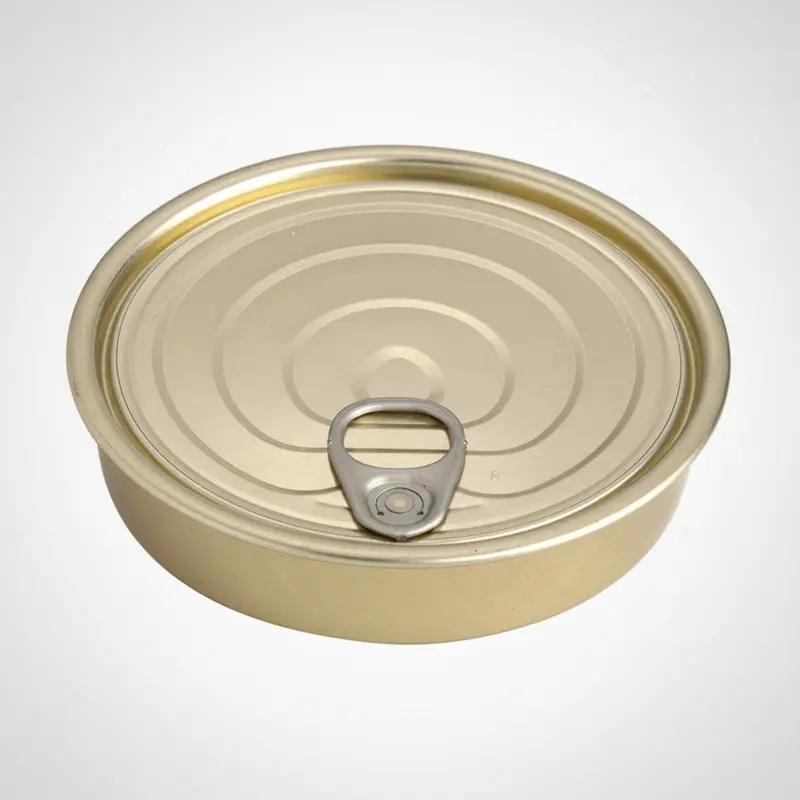 Lata hojalata redonda con tapa dorada. ø12 x 2,2 cm 120 ml - 100 Uds.