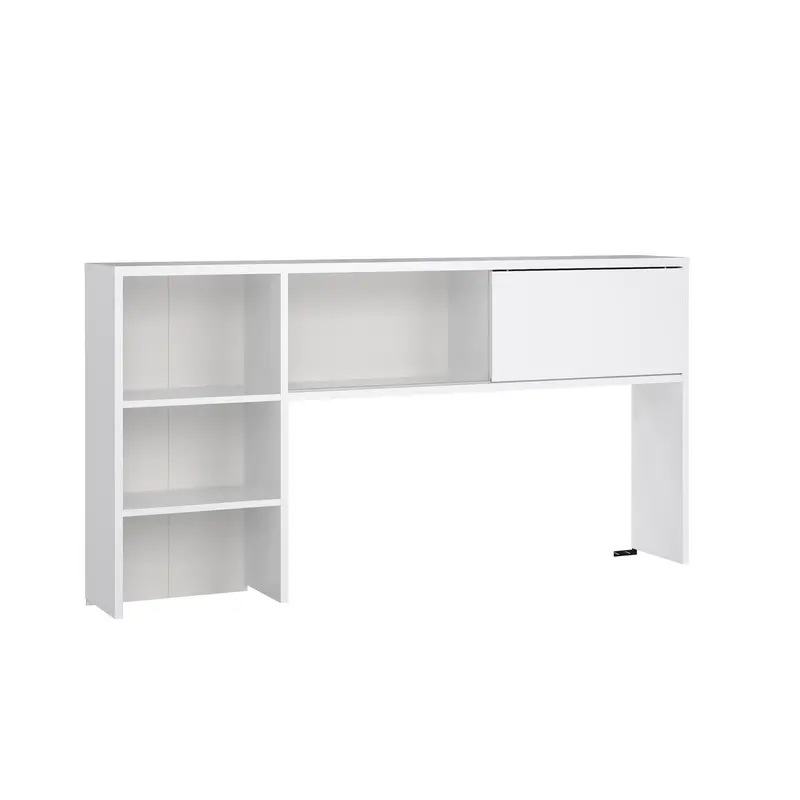 Librería con puerta deslizante blanco alto brillo 150x25x79 cm