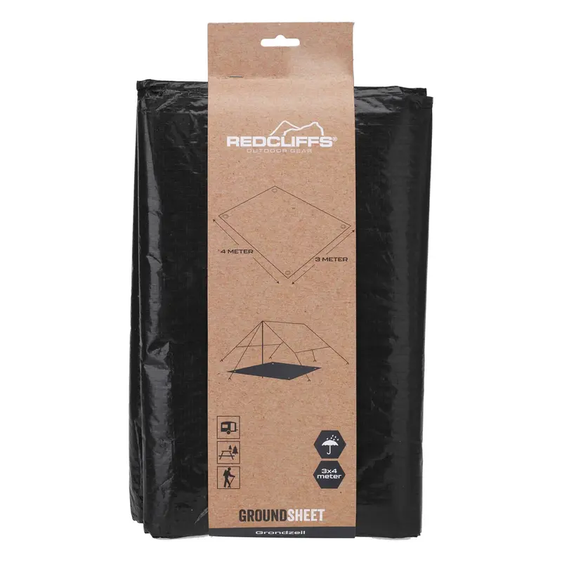 Lona de suelo 3x4m 90GSM color negro