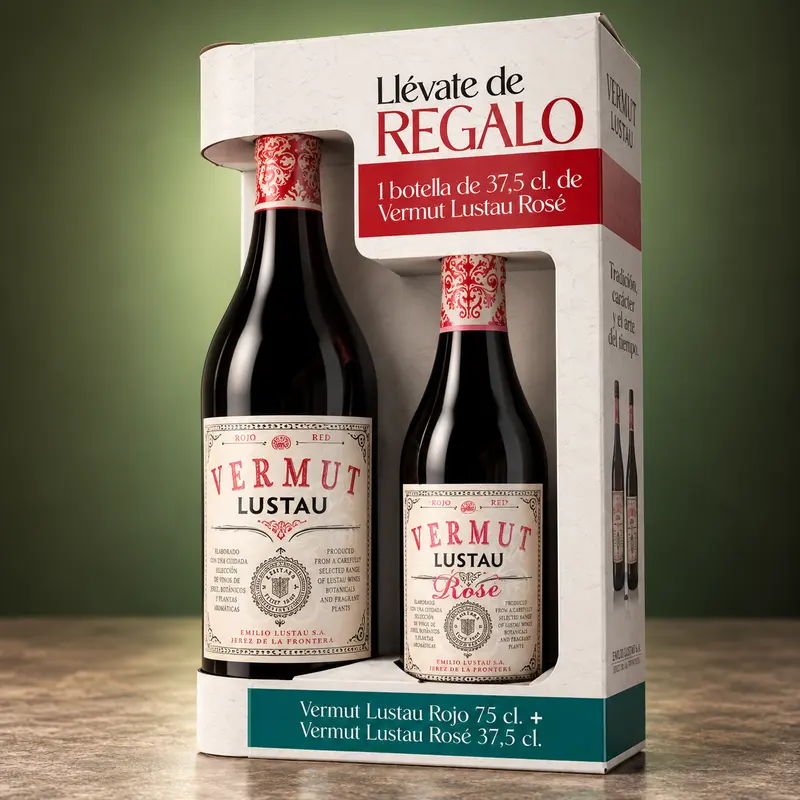 LUSTAU | PACK VERMUT ROJO 75cl + REGALO ROSÉ 37.5 CL