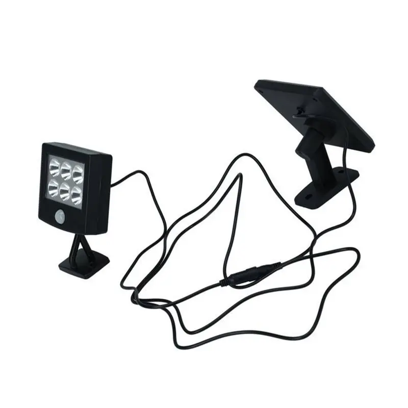 Luz de seguridad solar sensor movimiento PIR 6 LEDs blanco