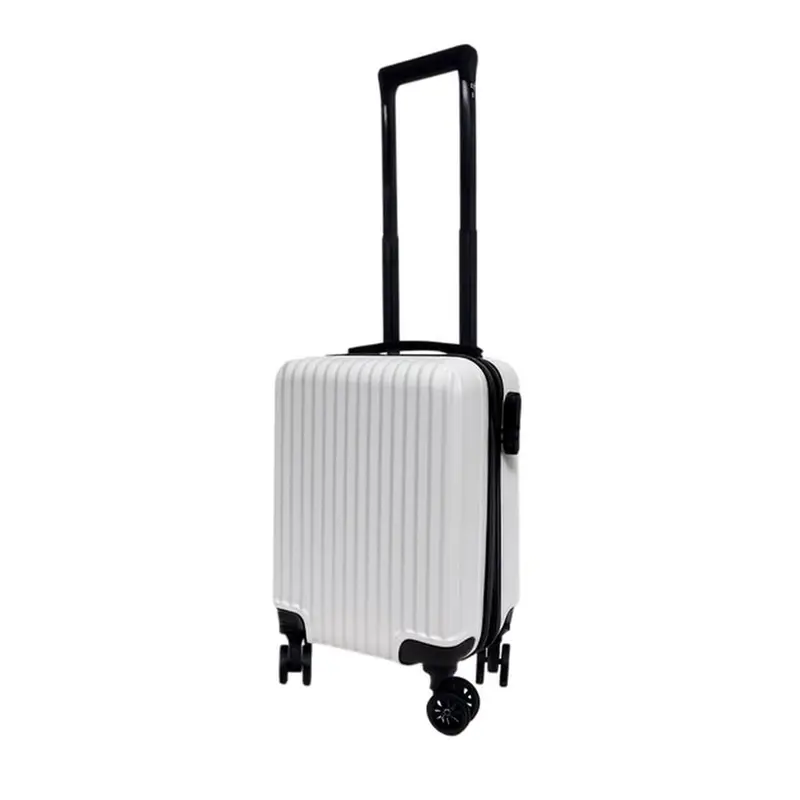 Maleta de cabina blanca 16'' 45x30x21,5cm ABS 4 ruedas giratorias