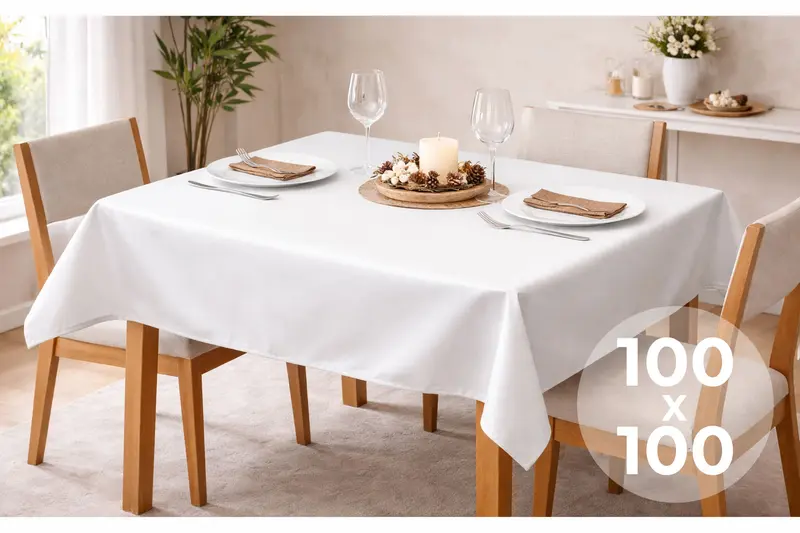 Mantel Extratela Alba Plus 100x100cm Blanco (Confeccionado a 96x96cm)