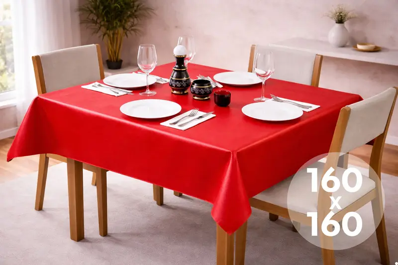 Mantel Extratela Alba Plus 160x160cm Rojo (Confeccionado a 156x156cm)
