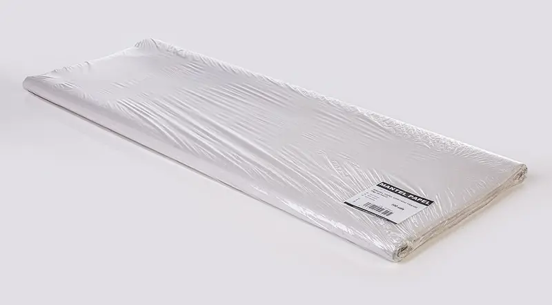 Mantel Papel 100x100cm 35gr Blanco, 400uds (Retractilado y con código EAN Especial Cash)