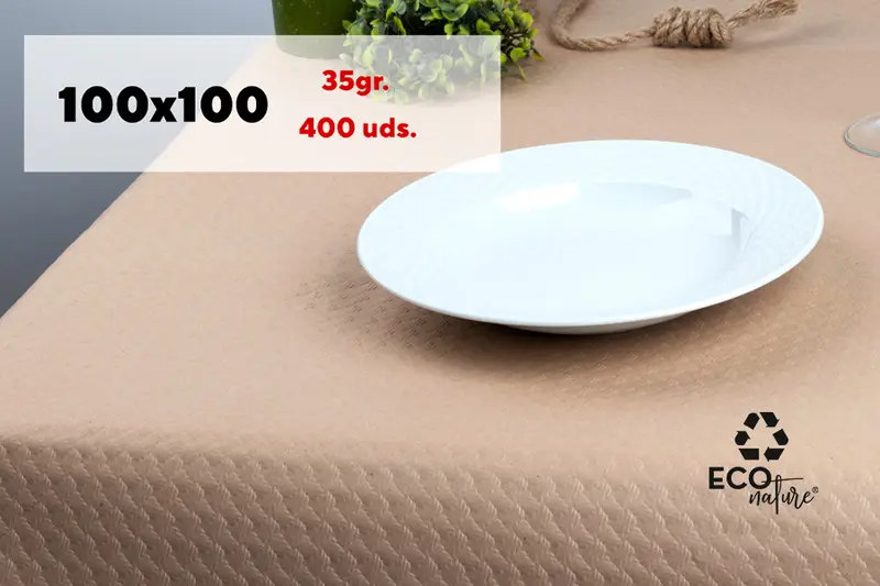 Mantel papel 100x100cm 35gr Eco Nature, 400uds