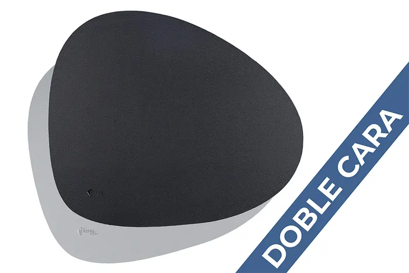 Mantel Polipiel Ovalado 37x43cm Gris-Negro (12pq x 12uds)