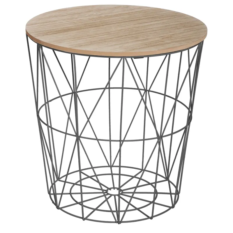 Mesa auxiliar de metal negro Ø40x41cm