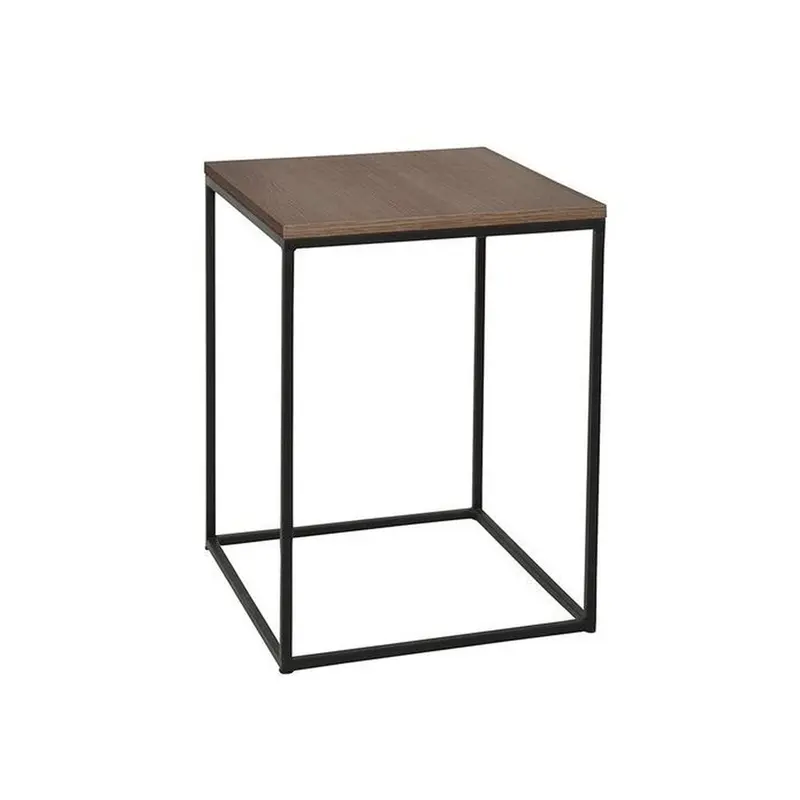 Mesa auxiliar melamina nogal y negro