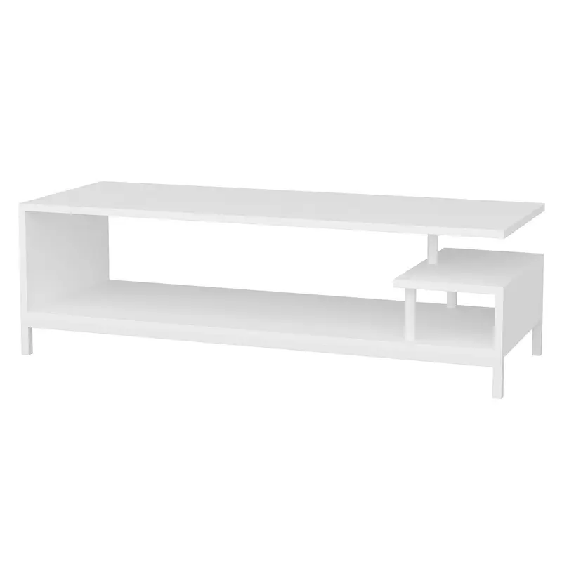 Mesa de TV melamina blanca aglomerado rechapado