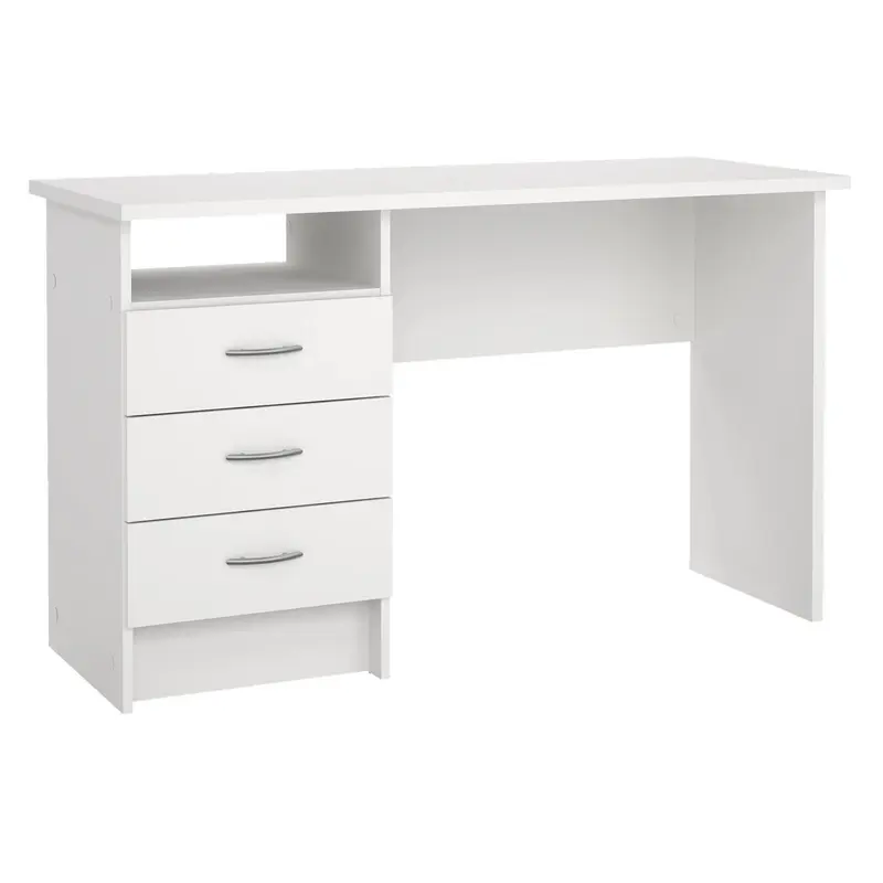 Mesa escritorio Segre White 3 cajones color blanco 121x49x73cm