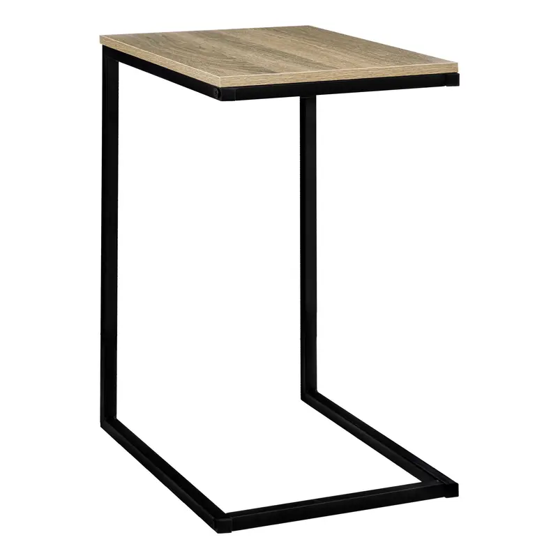 Mesa extremo de sofá metal negro y madera