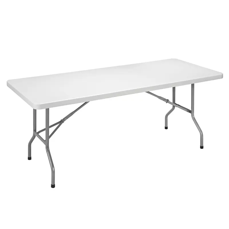 Mesa plegable 180x75x74 cm fijador automático con asa transporte