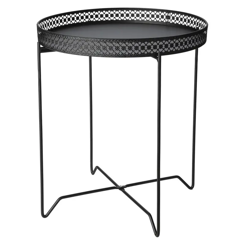 Mesa redonda de metal color negro Ø40cm