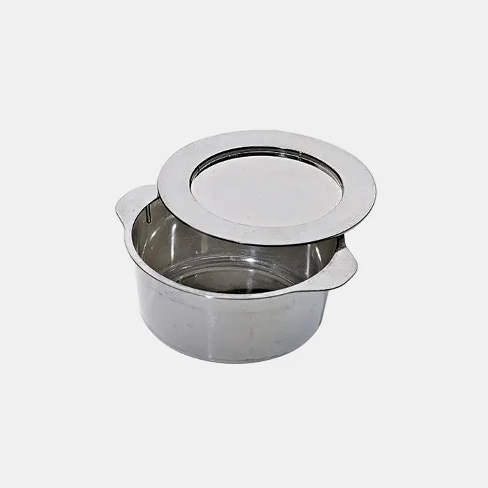Mini olla plateada con tapa. ø6.9 x 3.4 cm - 144 Uds.
