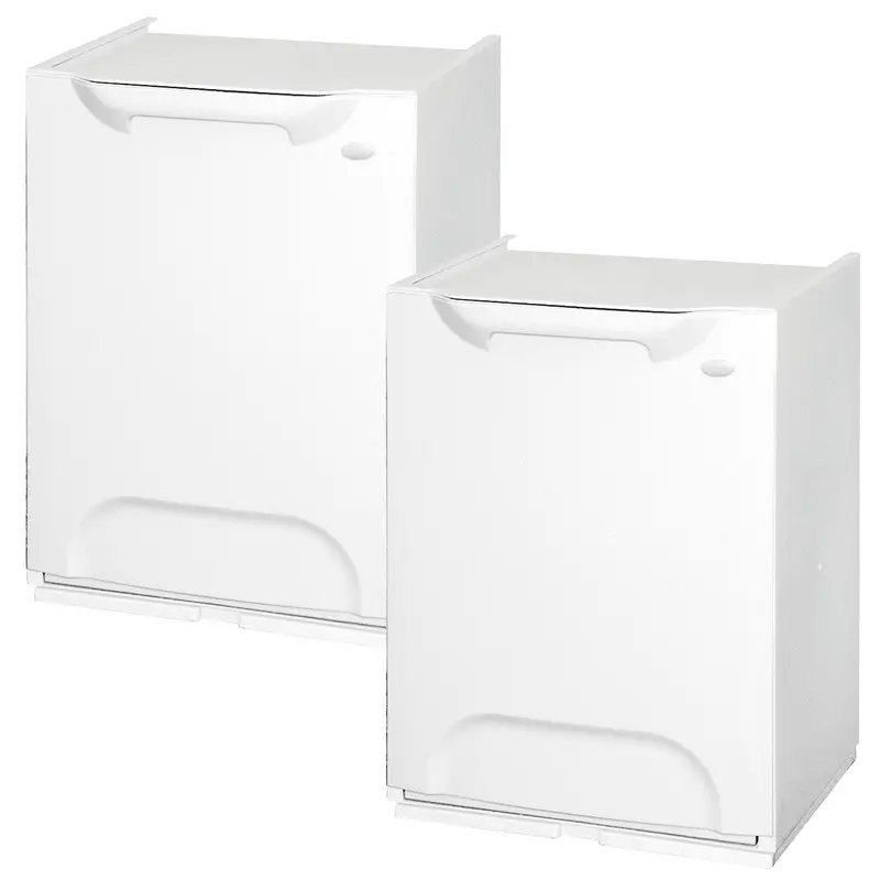 Pack 2 papeleras reciclaje polipropileno blanco 20L c/u