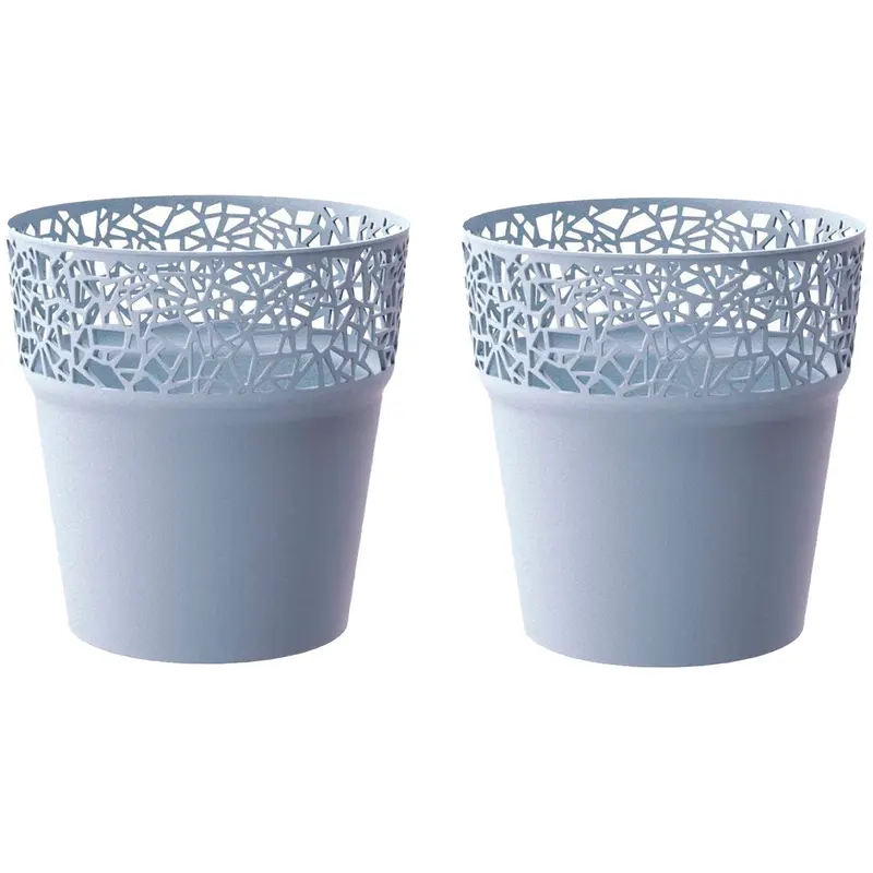 Pack macetas plástico Tree gris hielo 14,5x14,5x14,8 cm