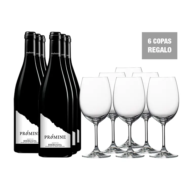 Pack Prómine 6 botellas + 6 Copas de Regalo