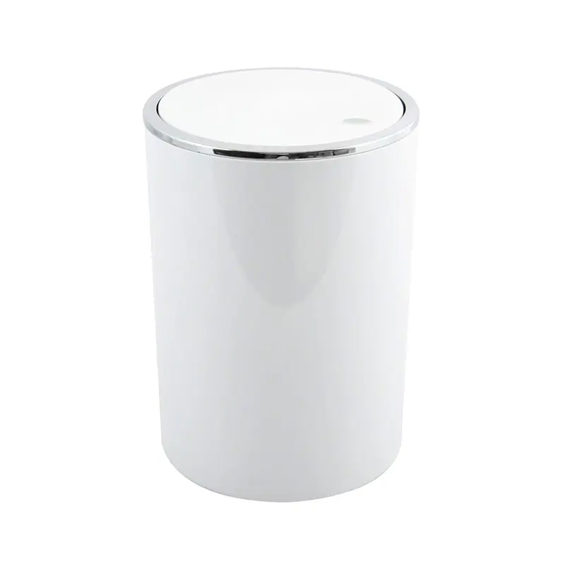 Papelera con tapa basculante ABS blanco 6L Ø19x24cm