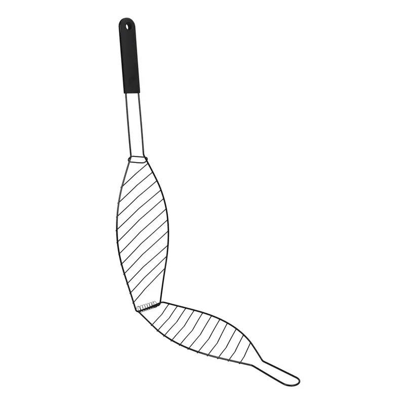 Parrilla BBQ para pescado alambre hierro antiadherente 58x13cm