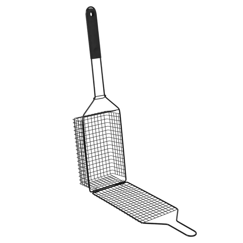 Parrilla-cesto BBQ antiadherente negra 54x14x8cm