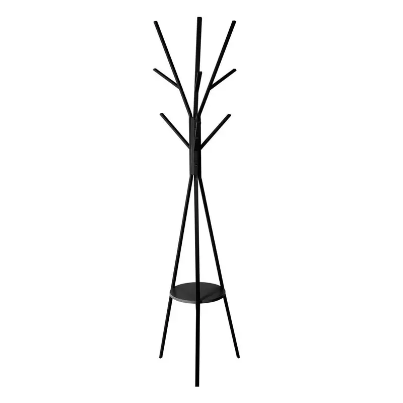 Perchero madera y metal MDF negro H.180cm 44x42cm