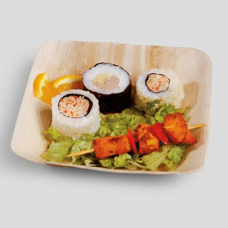 Plato de hoja de palma Areca. 16 x 16 cm - 100 Ud.