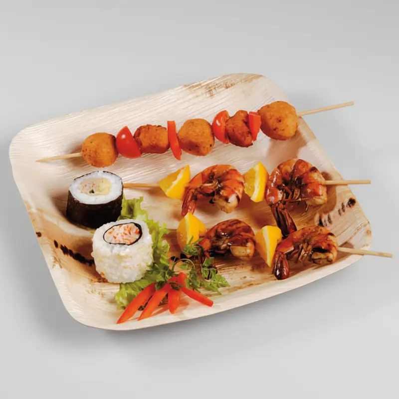 Plato de hoja de palma biodegradable. Varias medidas (100 Uds)
