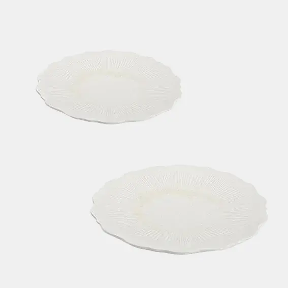 Plato llano de porcelana Floret Blanco. Varias medidas - 4 Uds.