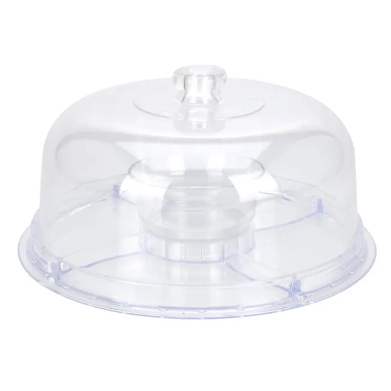 Plato para tarta con cúpula 6 usos PS transparente Ø30,5cm
