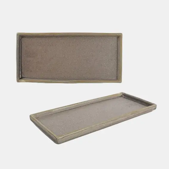 Plato rectangular de porcelana Structo. 22 x 10 cm - 4 Uds.