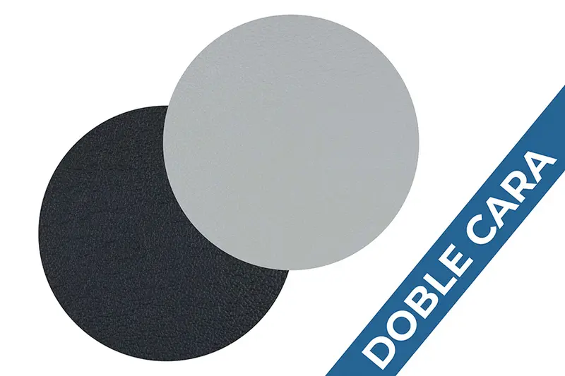 Posavasos Polipiel Redondo 10x10cm Gris-Negro (10pq x 6uds)