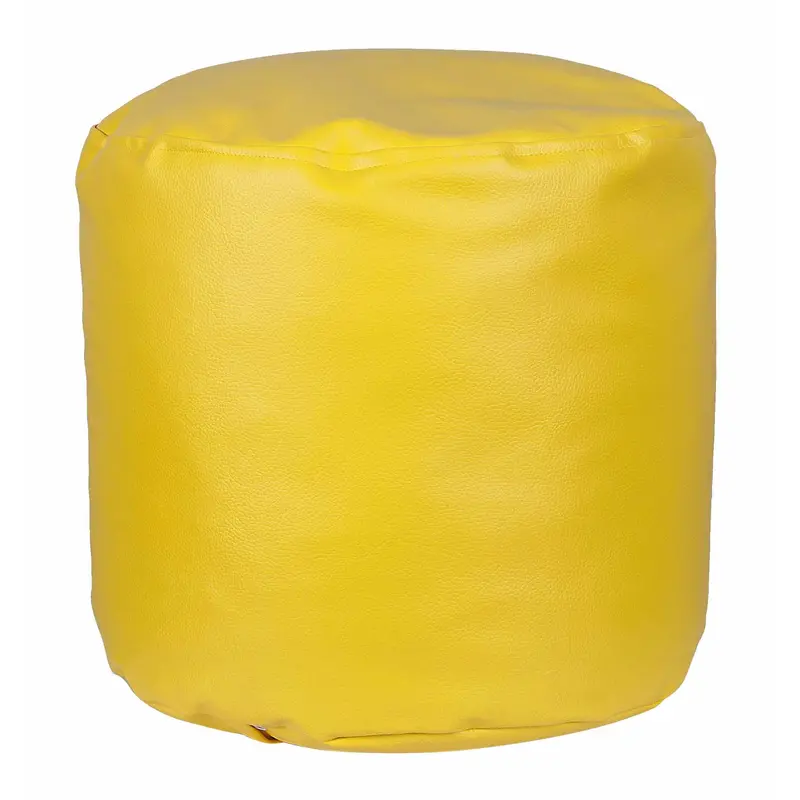 Puf redondo Ø65x50cm color amarillo acolchado